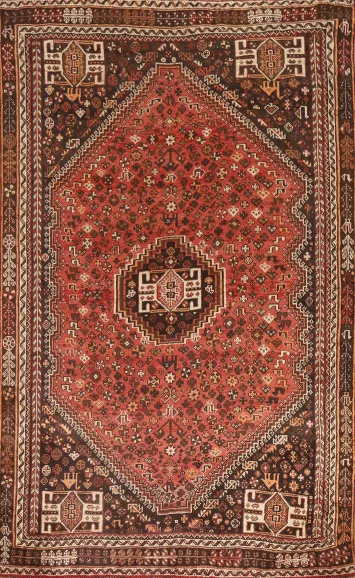 Vintage Red Shiraz Persian Area Rug 6x9