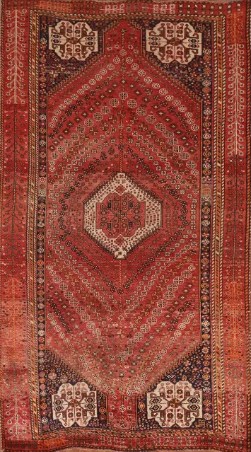 Antique Shiraz Persian Area Rug 5x9