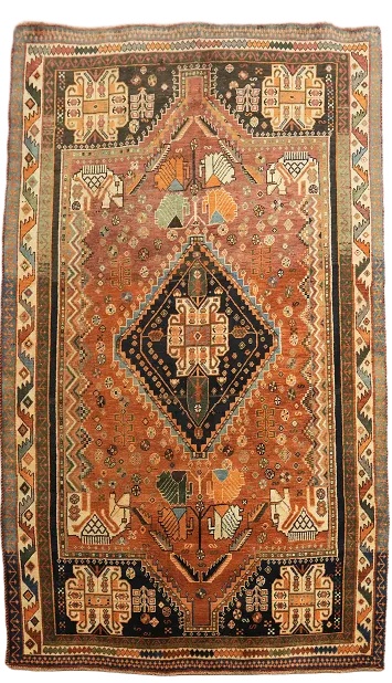 Antique Dynasty Tribal Shiraz Persian Area Rug 6x9 ft