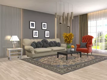 Vintage Wool Hamedan Persian Area Rug 7x10