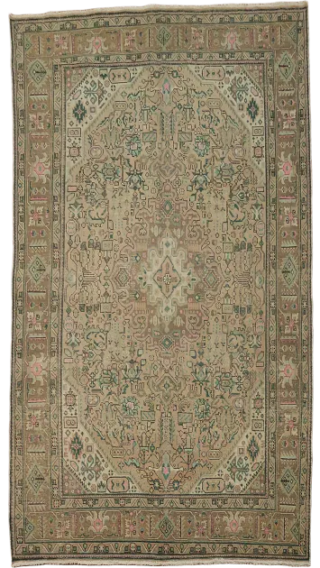 Geometric Tabriz Persian Area Rug 7x10