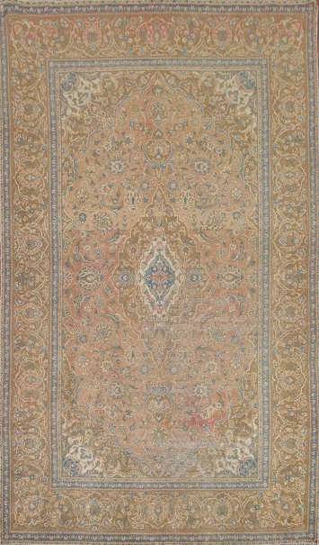 Distressed Kashan Persian Area Rug 6x10