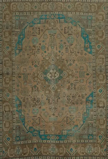 Home Decor Tabriz Persian Area Rug 10x12 with Dynamic Shapes and Colors