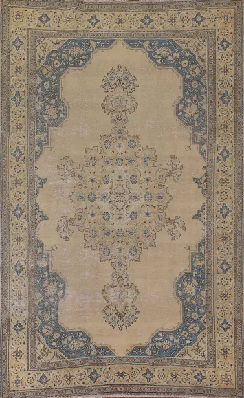 Distressed Tabriz Persian Area Rug 7x10