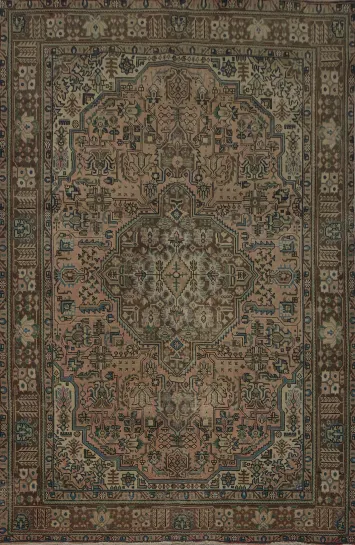 Vintage Pink Persian Rug with Intricate Traditional Patterns 7x10