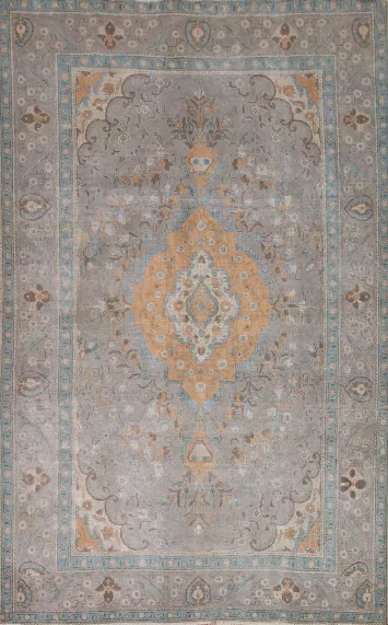Gray Over-Dyed Tabriz Persian Area Rug 7x10