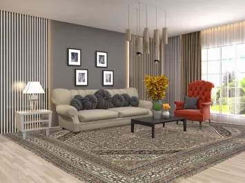 Geometric Hamedan Persian Area Rug 10x13