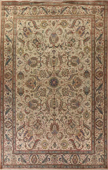 Floral Tabriz Persian Area Rug 10x13