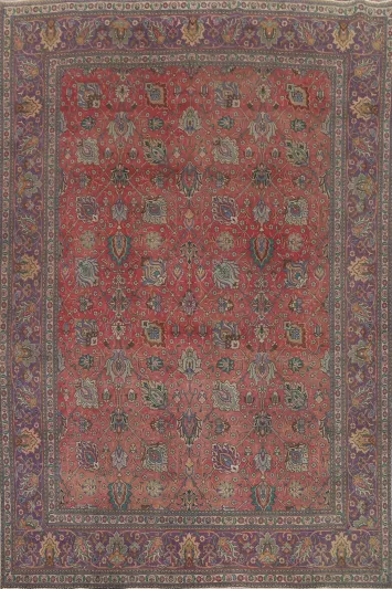 All-Over Floral Tabriz Persian Area Rug 10x13