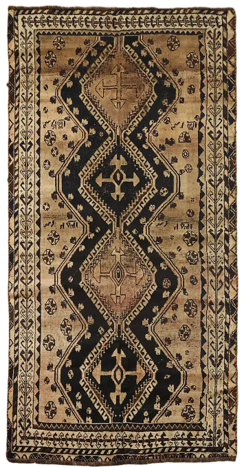 Antique Vegetable Dye Qashqai Persian Area Rug 4x8