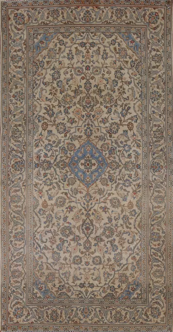 Floral Wool Kashan Persian Area Rug 5x9