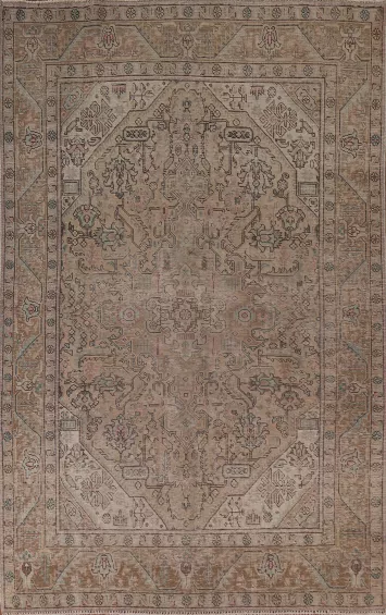 Distressed Tabriz Persian Area Rug 6x9