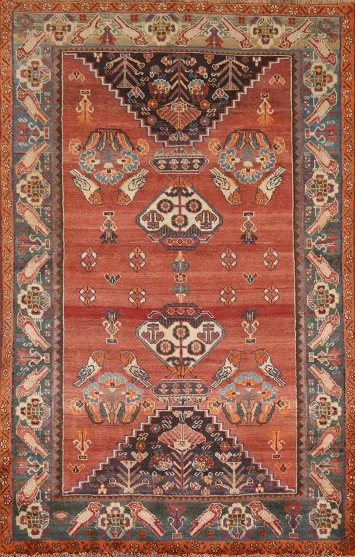 Vintage Shiraz Persian Area Rug 4x6