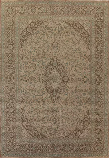Floral Wool Kashan Persian Area Rug 10x12