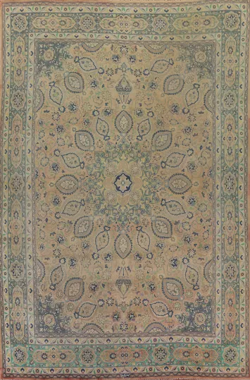 Vintage Wool Tabriz Persian Area Rug 10x13