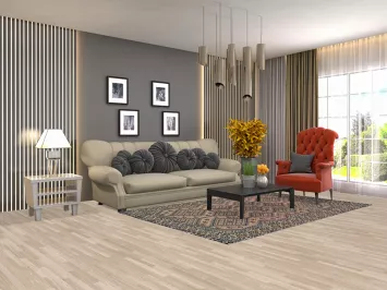 Geometric Bakhtiari Persian Area Rug 5x8