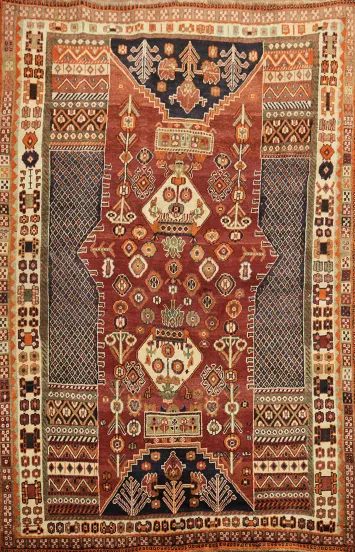 Red Wool Shiraz Persian Area Rug 5x8
