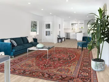 Antique Heriz Serapi Vegetable Dye Persian Area Rug 8x13