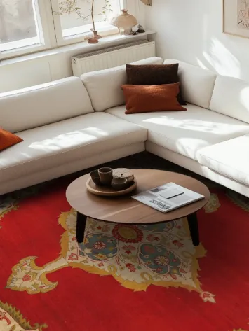 Pre-1900 Antique Agra Vegetable Dye Square Rug 13x13