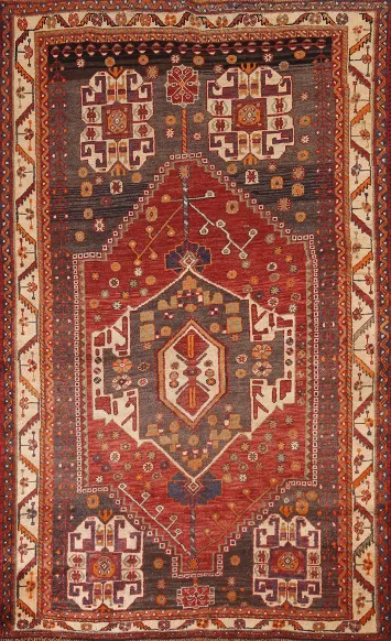 Vegetable Dye Shiraz Persian Area Rug 5x8