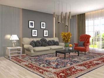 Vegetable Dye Blue Tabriz Persian Area Rug 10x13