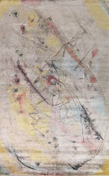 Vegetable Dye Abstract Indian Area Rug 9x12