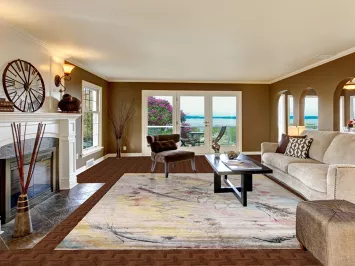 Vegetable Dye Abstract Indian Area Rug 9x12