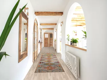 Geometric Heriz Serapi Runner Rug 3x12