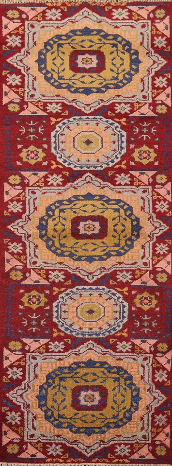 Red Heriz Serapi Indian Runner Rug 2x8