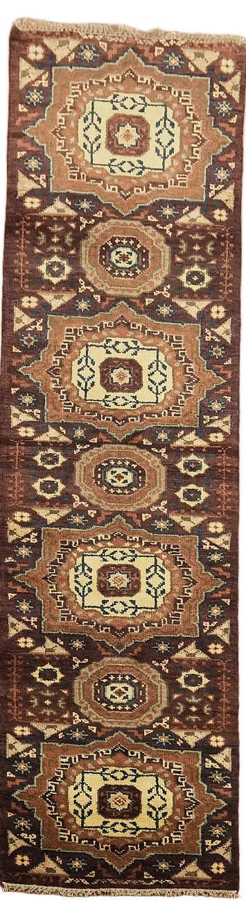 Vintage-Inspired Runner Rug with Unique Southwestern Design 3x10 ft