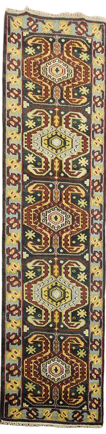 Geometric Heriz Serapi Runner Rug 2x10