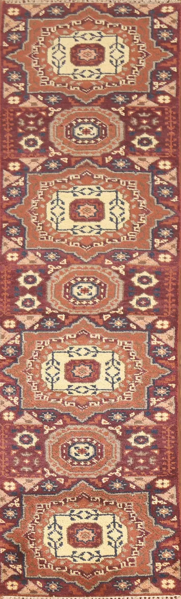 Red Burgundy Heriz Serapi Indo Runner Rug 2x10