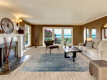 bLUE Abstract Oriental Area Rug 8x10