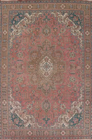 Pink Tabriz Persian Area Rug 10x13
