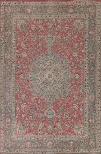 Vintage Wool Tabriz Persian Area Rug 10x13
