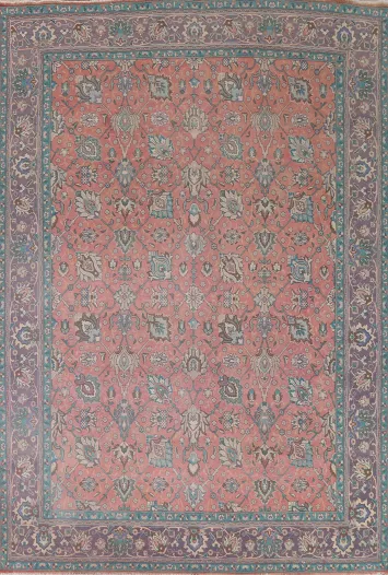 All-Over Floral Tabriz Persian Area Rug 10x13