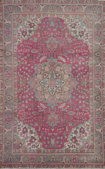 Vintage Wool Tabriz Persian Area Rug 7x10