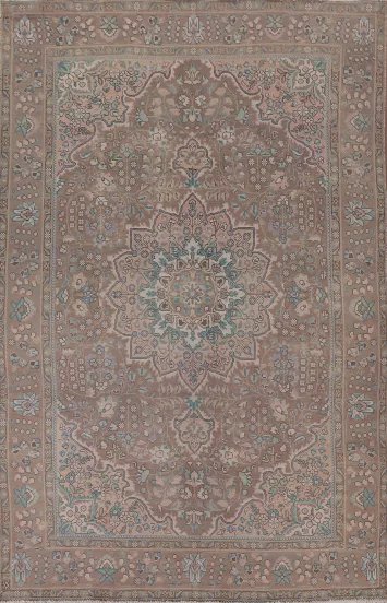 Brown Wool Tabriz Persian Area Rug 6x10