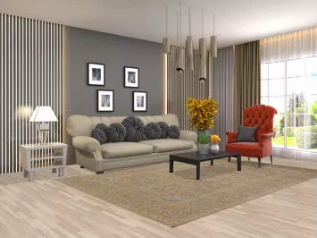 Floral Kashan Persian Area Rug 6x10