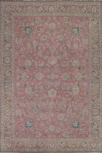 All-Over Floral Tabriz Persian Area Rug 10x12