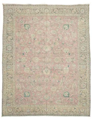 All-Over Floral Tabriz Persian Area Rug 10x12