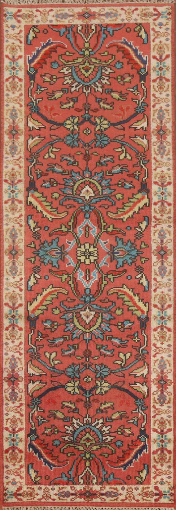 Floral Heriz-Serapi Oriental Runner Rug 3x8