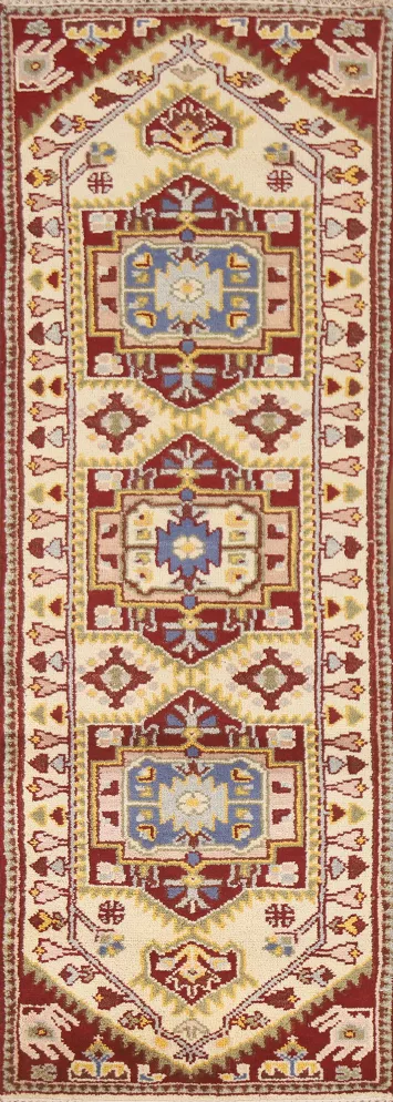 Handmade Wool Heriz Serapi Runner Rug 3x8