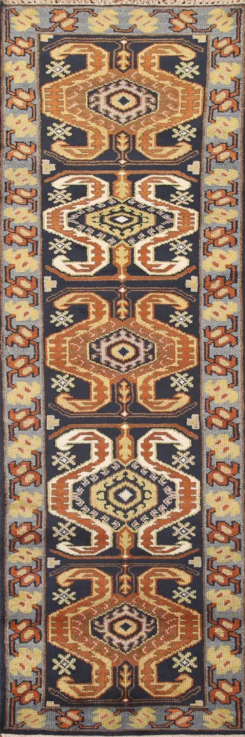 Geometric Heriz Serapi Runner Rug 3x10