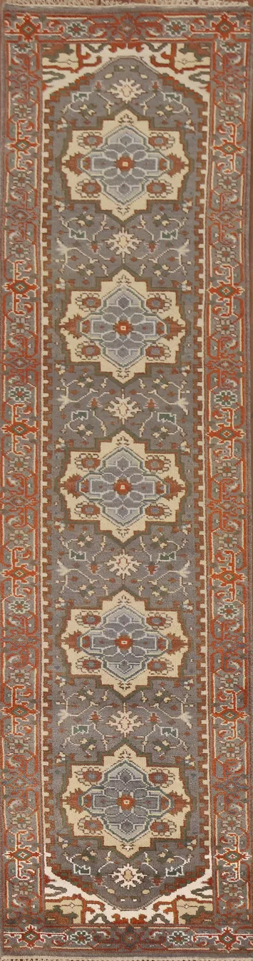 Gray Heriz Serapi Oriental Runner Rug 3x12