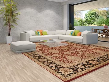 All-Over Red Agra Oriental Large Rug 12x18