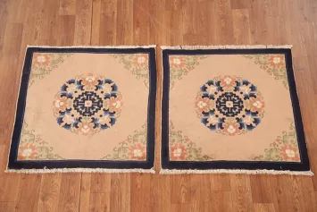 Set of 2 Square Peking Oriental Rugs 2x2