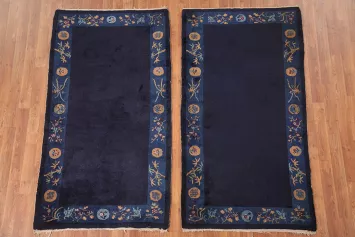 Set of 2 Vegetable Dye Art Deco Wool Area Rugs 3x6