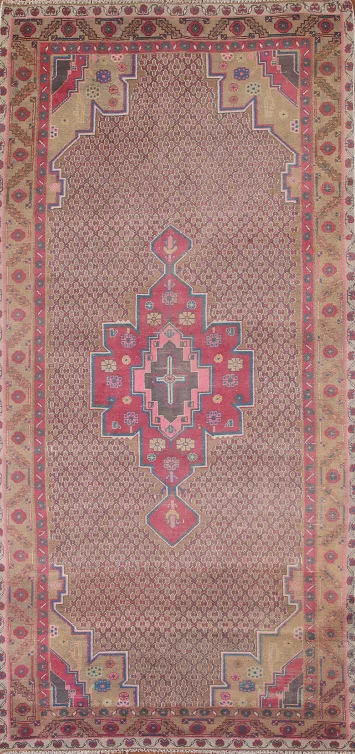 Geometric Hamedan Persian Area Rug 4x7