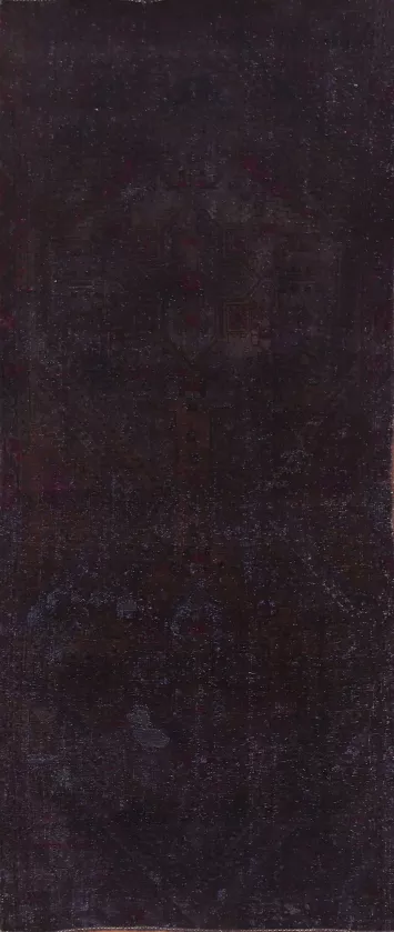 Dark Purple Tabriz Persian Runner Rug 3x9